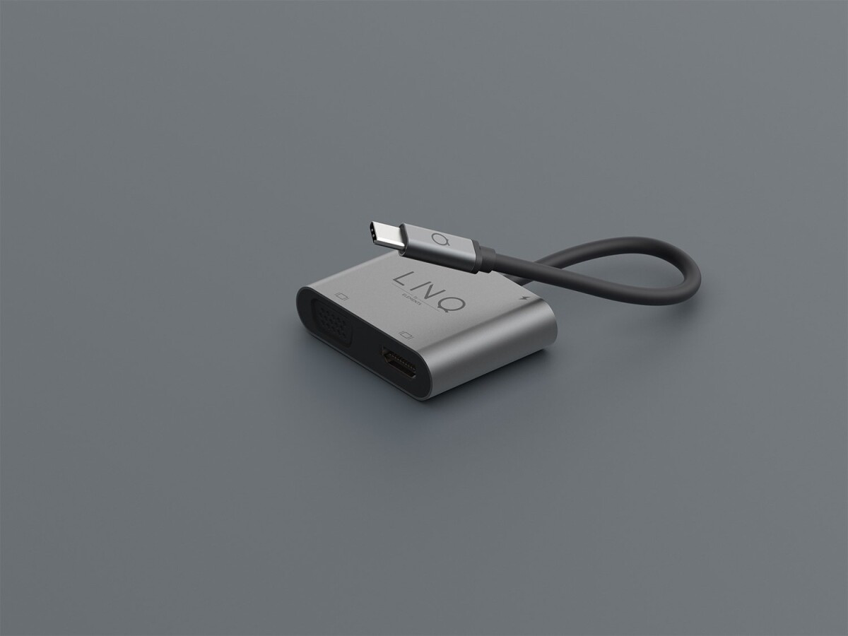 LINQ 4-in-1 USB-A USB-C VGA-HDMI Adapter