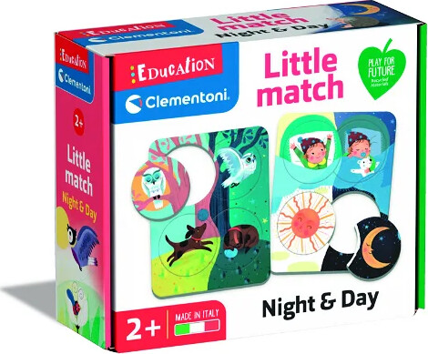Clementoni Education - Little Match - Night Day - 6 Mini Puslespil