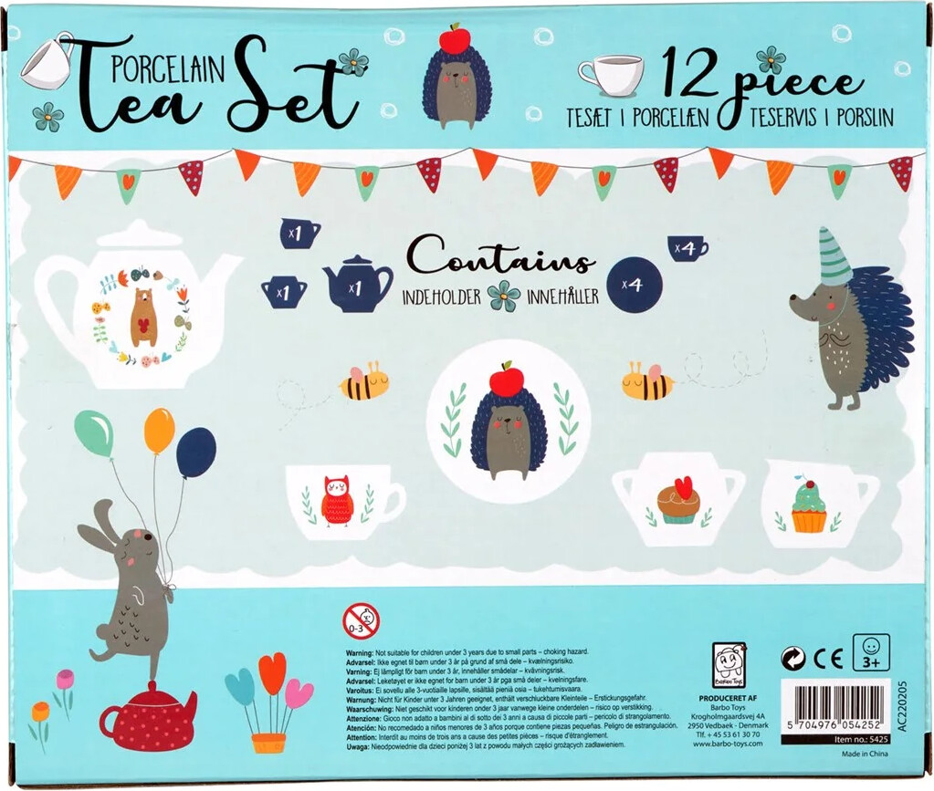 Tesæt I Porcelæn Til Børn - 12 Dele - Little Woodies