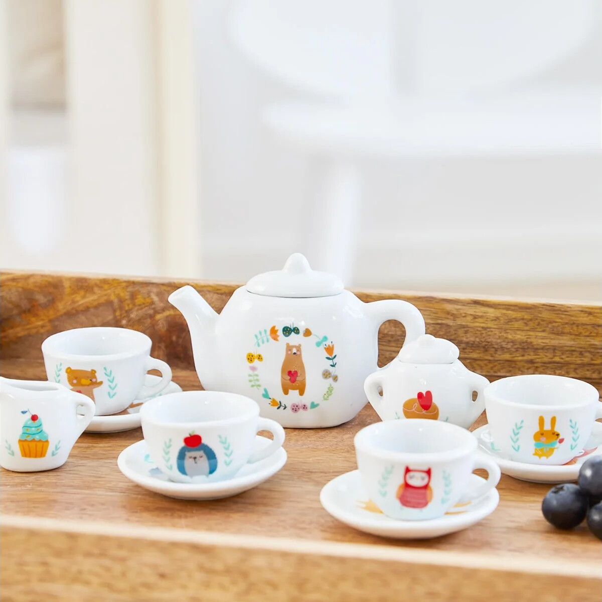 Tesæt I Porcelæn Til Børn - 12 Dele - Little Woodies