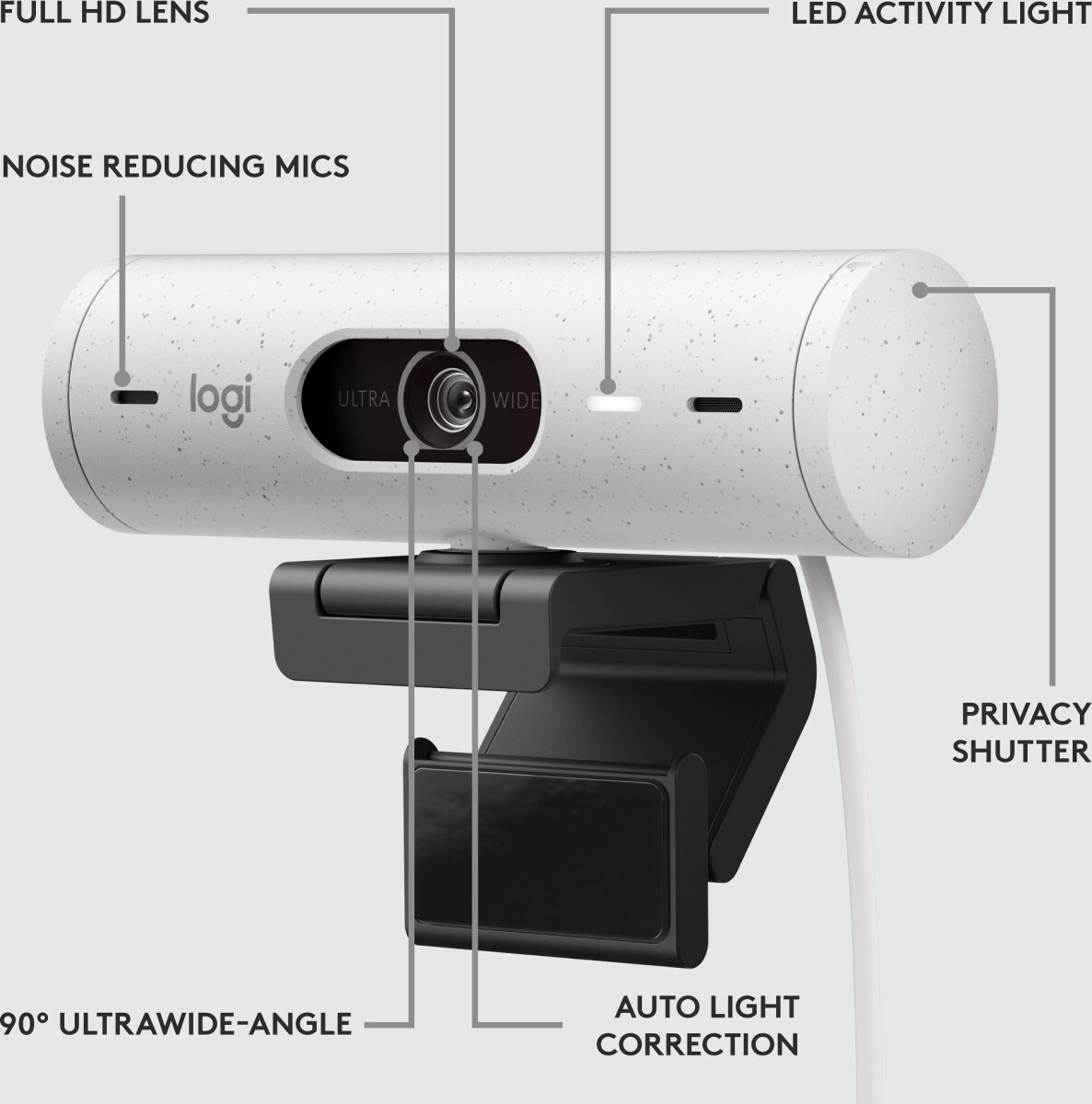 Logitech - Brio 500 Full Hd Webcam Usb-C Off-White