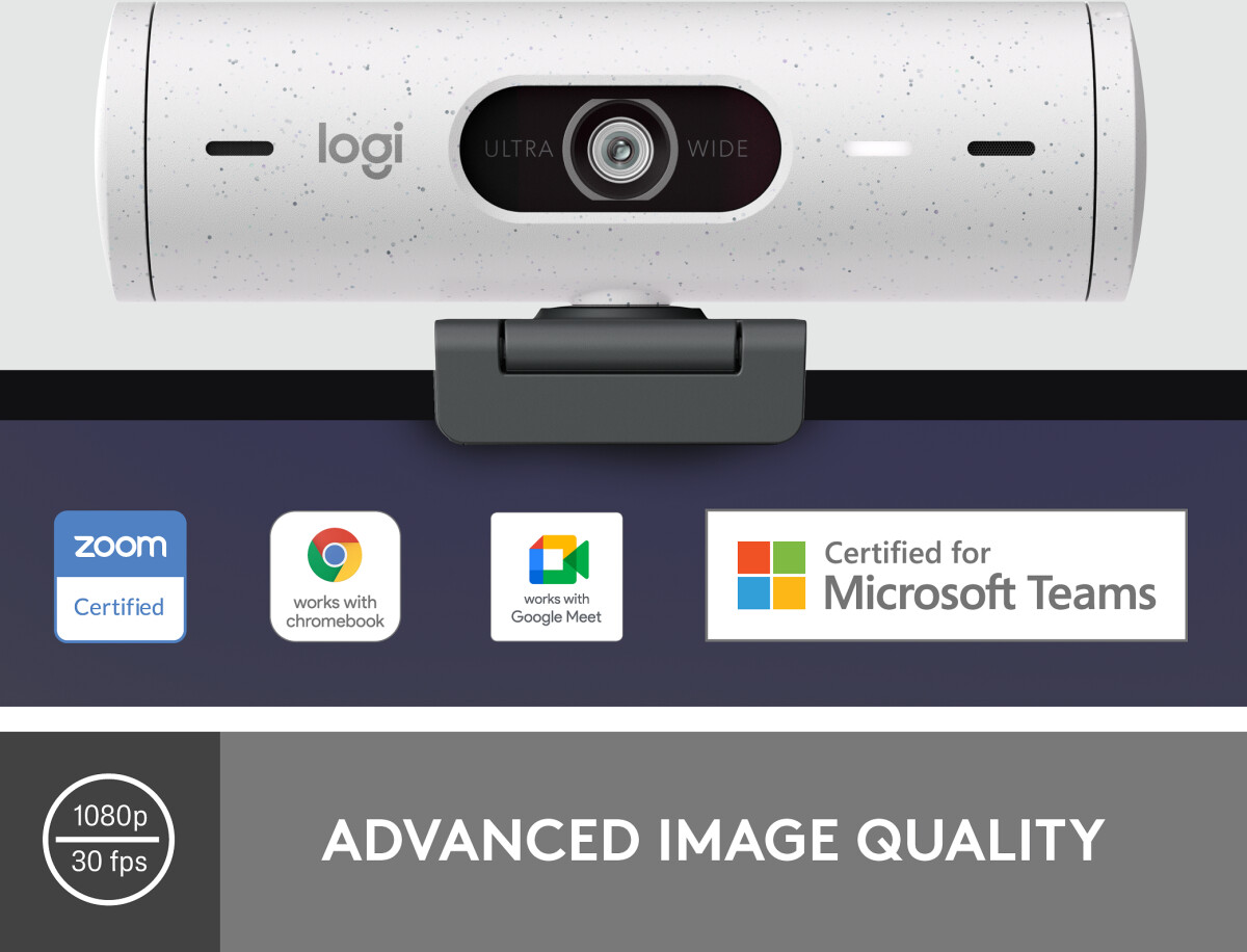 Logitech - Brio 500 Full Hd Webcam Usb-C Off-White