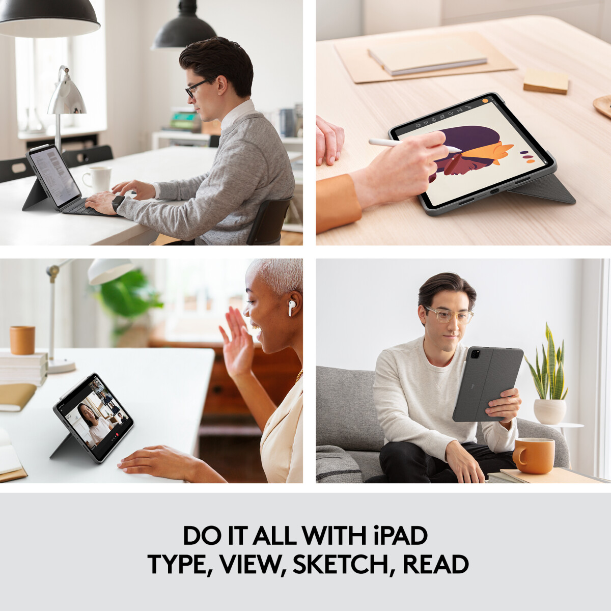 Logitech - Combo Touch Keyboard - Til Ipad Pro Nordic Layout
