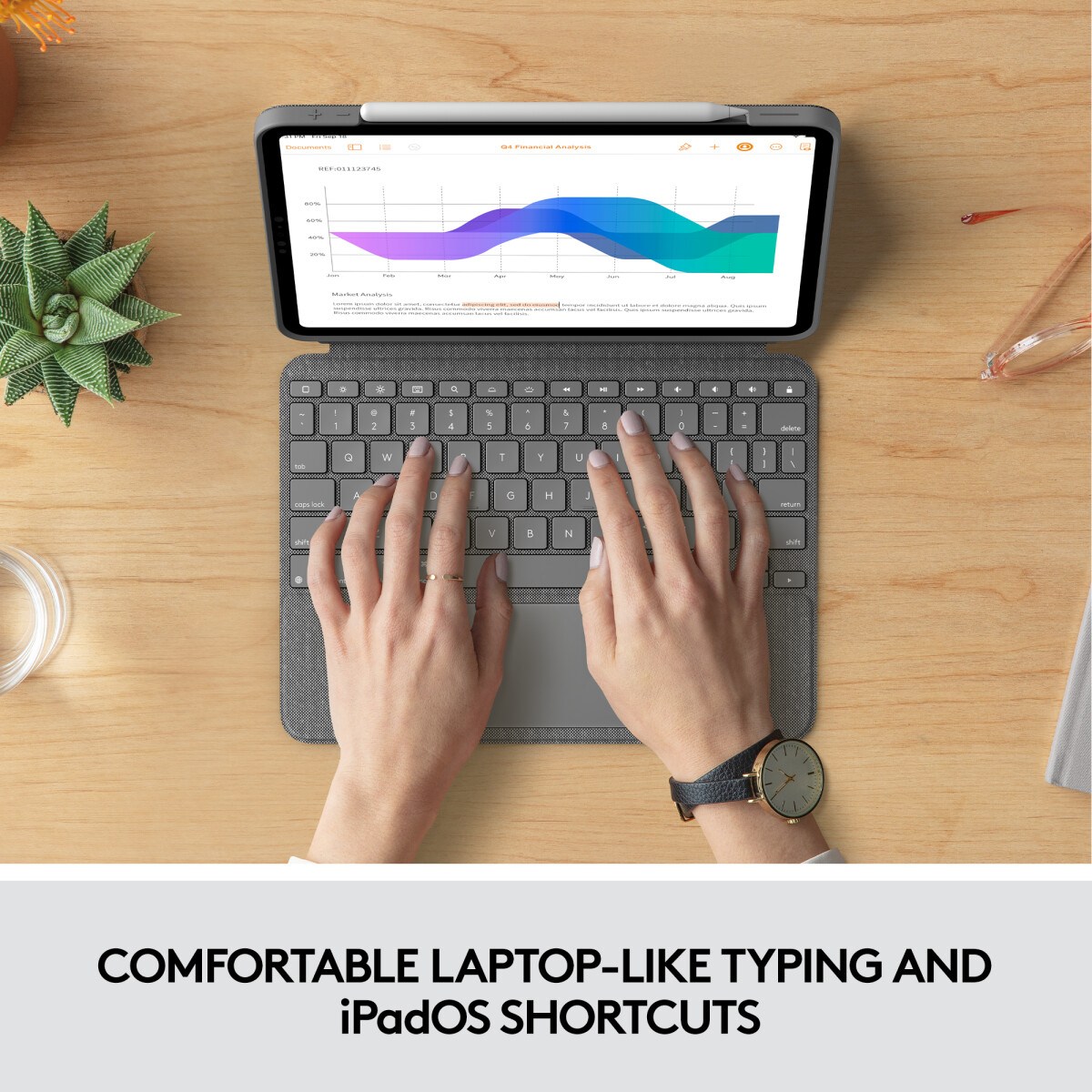 Logitech - Combo Touch Keyboard - Til Ipad Pro Nordic Layout