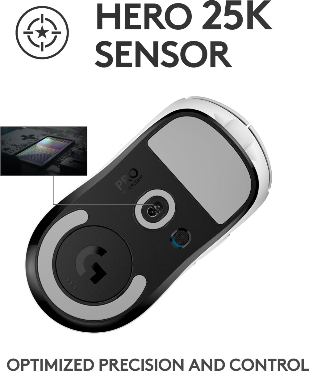 Logitech - G Pro X Superlight Trådløs Gaming Mus - Hvid