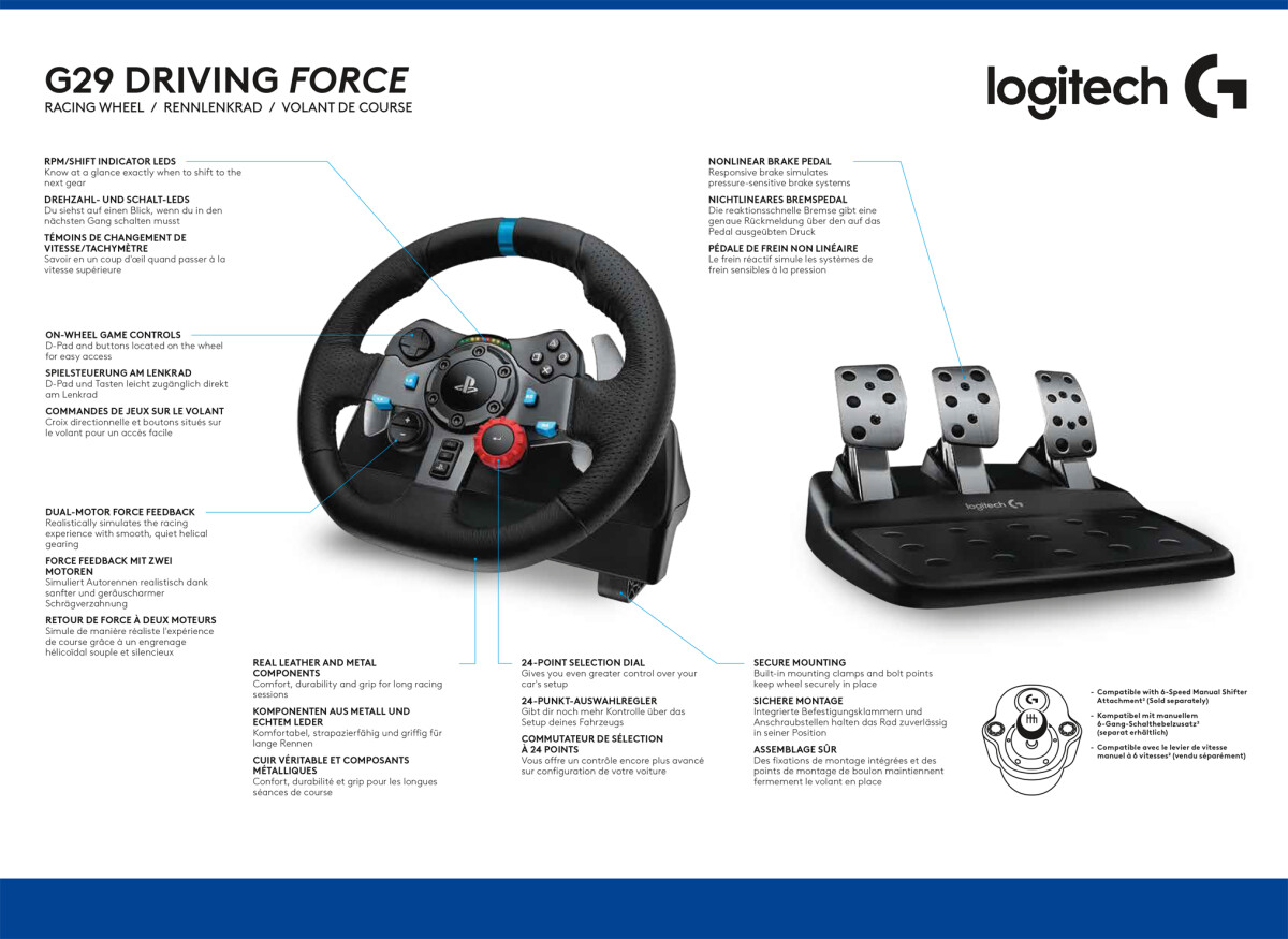 Logitech - G29 Driving Force Rat Og Pedaler Inkl. Astro A10