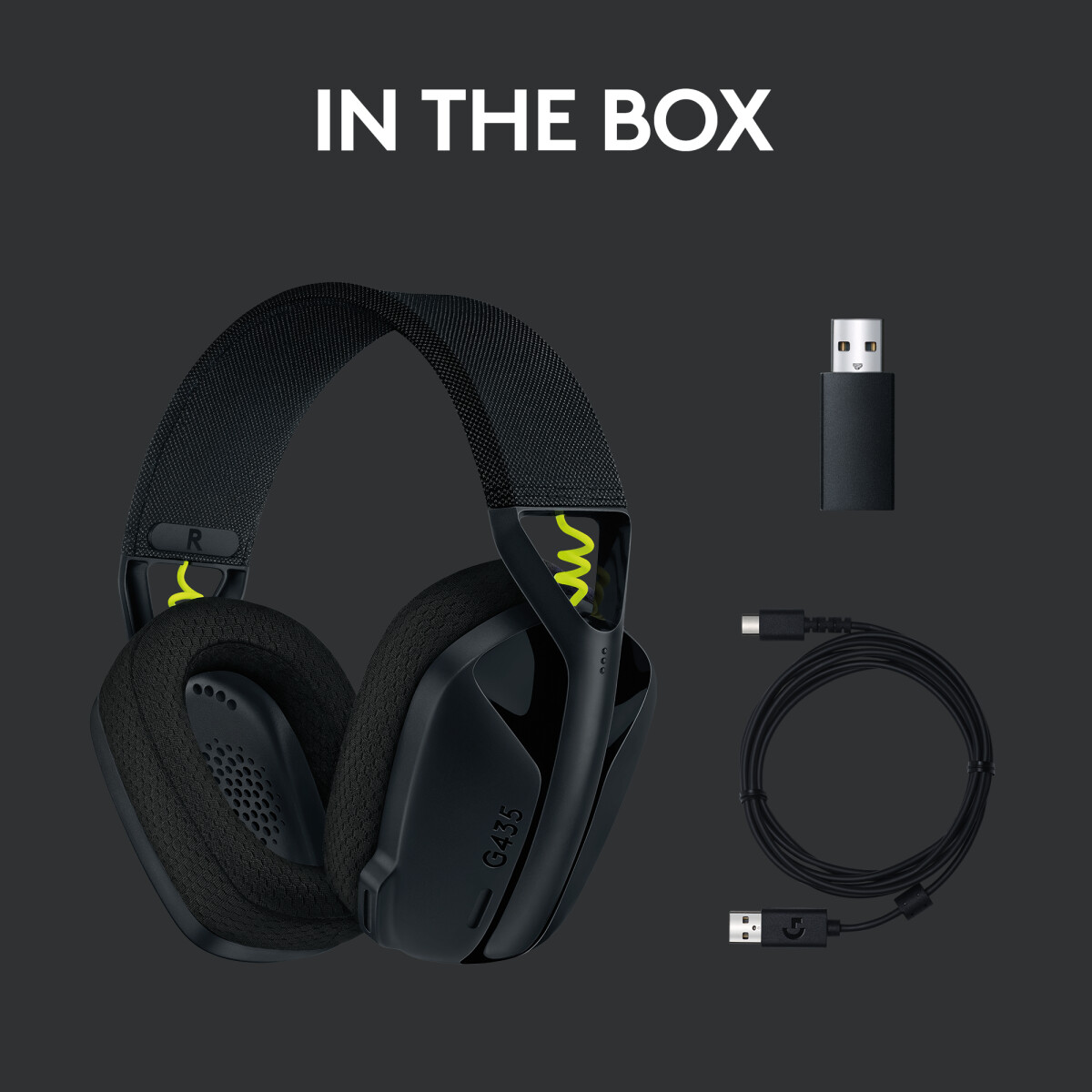 Logitech G435 Lightspeed - Trådløst Gaming Headset - Sort