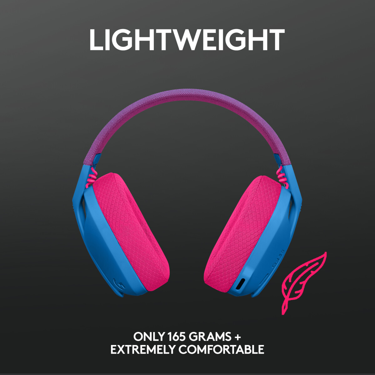 Logitech G435 - Lightspeed Gaming Headset - Blå Lilla