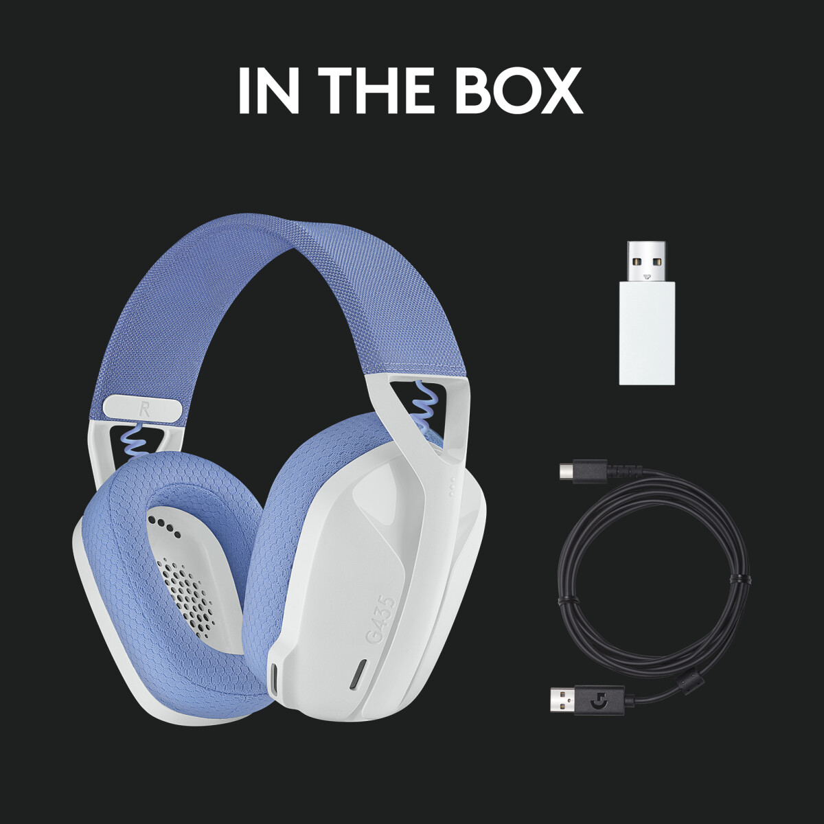 Logitech G435 Lightspeed - Gaming Headset - Hvid
