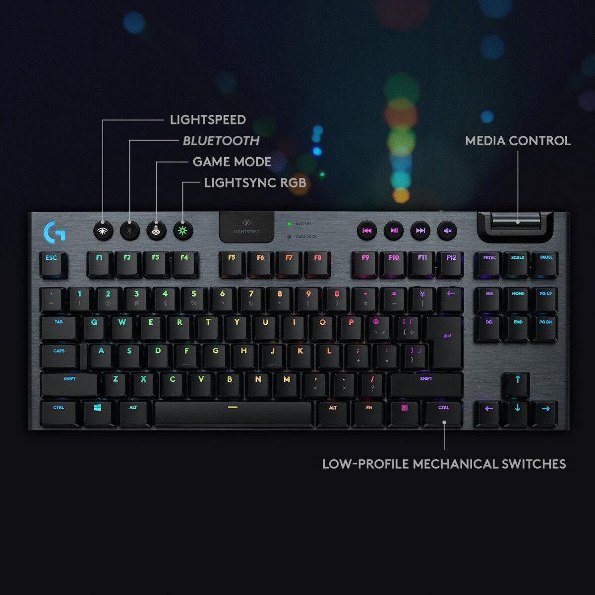 Logitech G915 Lightspeed Tkl Tactile - Gaming Tastatur - Sort
