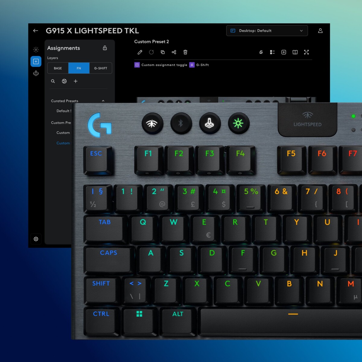 Logitech - G915 X Lightspeed Tkl Low-Profile Wireless Gaming Keyboard