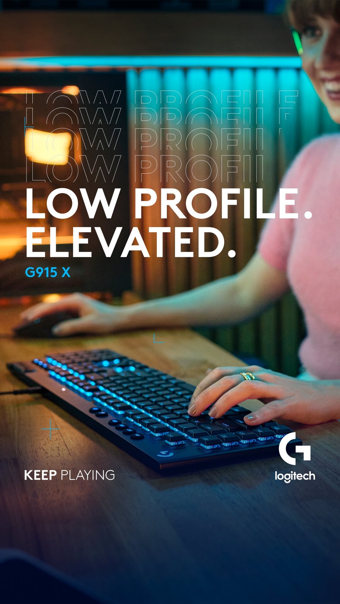 Logitech - G915 X Low-Profle Wired Gaming Keyboard