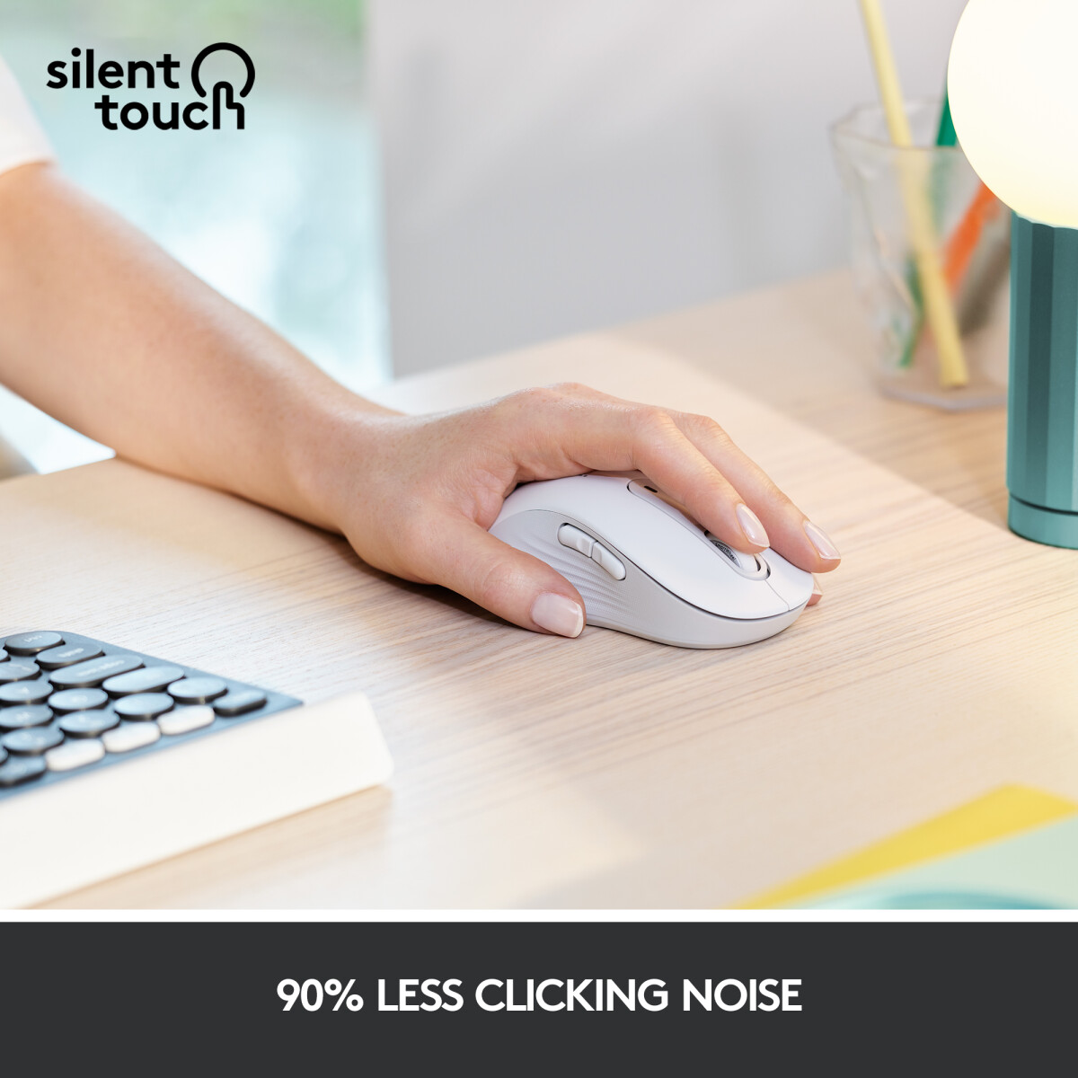 Logitech Signature M650 - Trådløs Mus - Venstrehåndet - Hvid