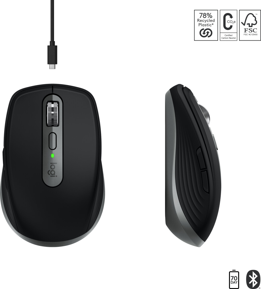 Logitech - Mx Anywhere 3S For Mac Compact Wireless Performance Mouse