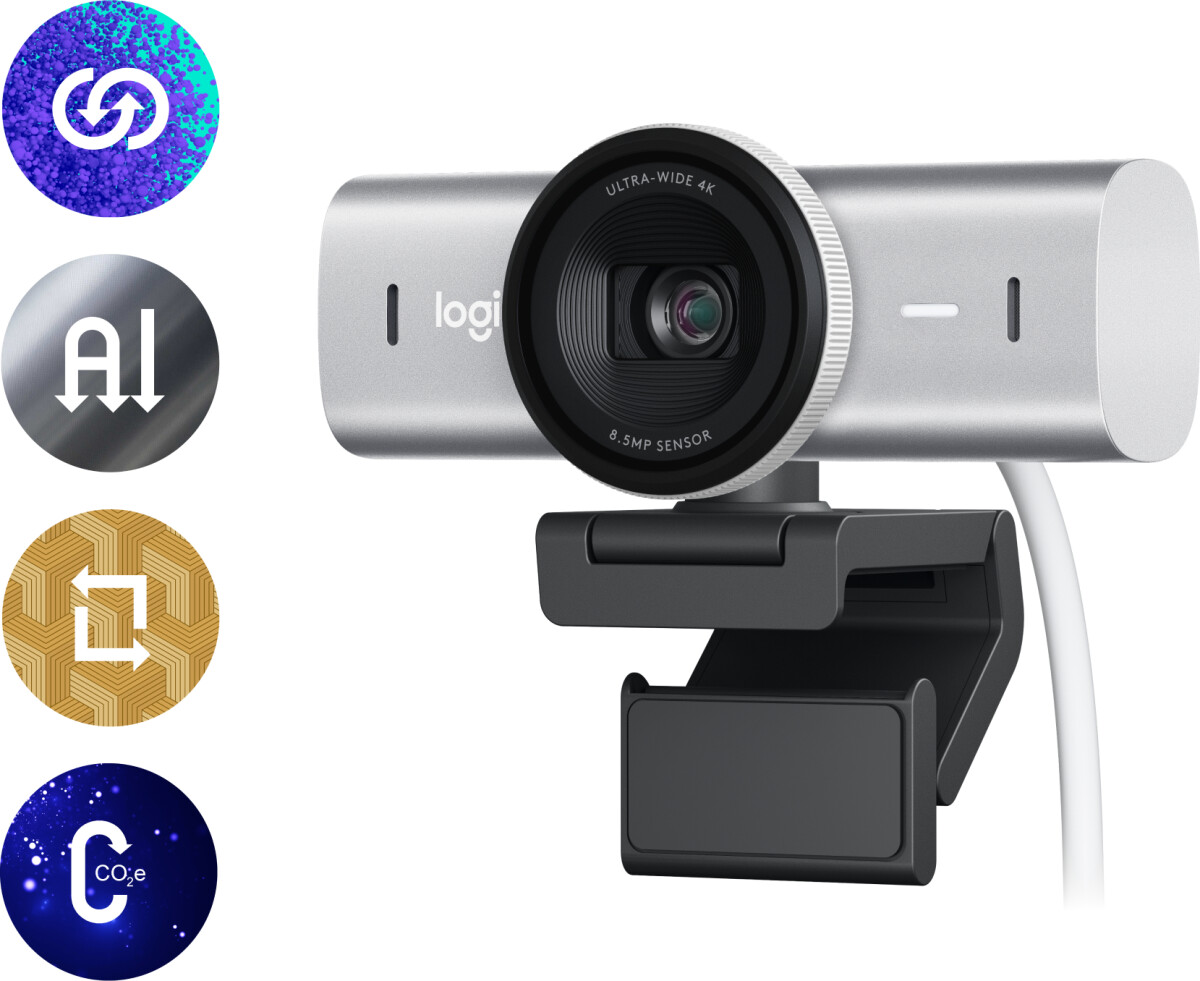 Logitech - Mx Brio Ultra Hd 4K Collaboration And Streaming Webcam - Pale