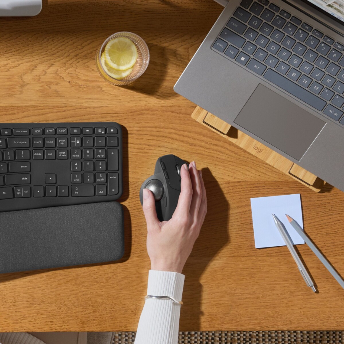 Logitech - Mx Ergo S Advanced Wireless Trackball Black