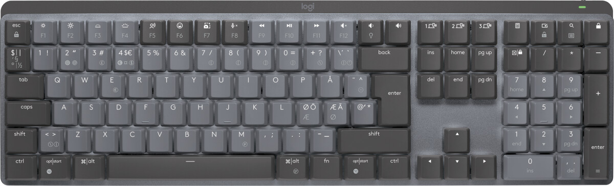 Logitech - Mx Mechanical Trådløs Tastatur - Nordisk - Sort