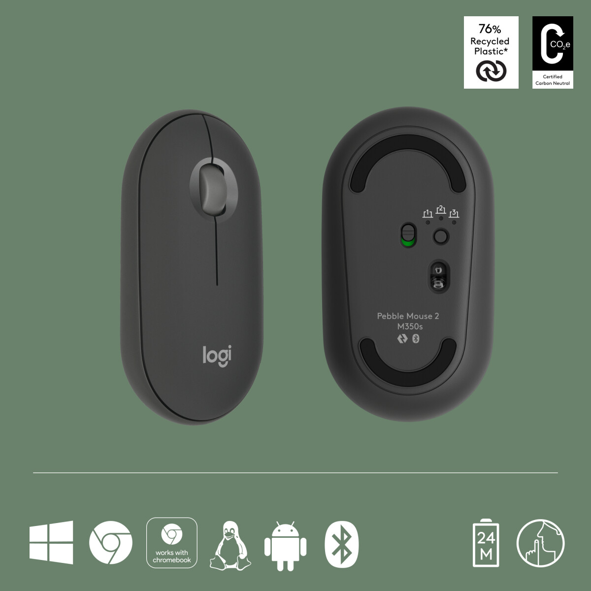 Logitech - Pebble Mouse 2 - M350S