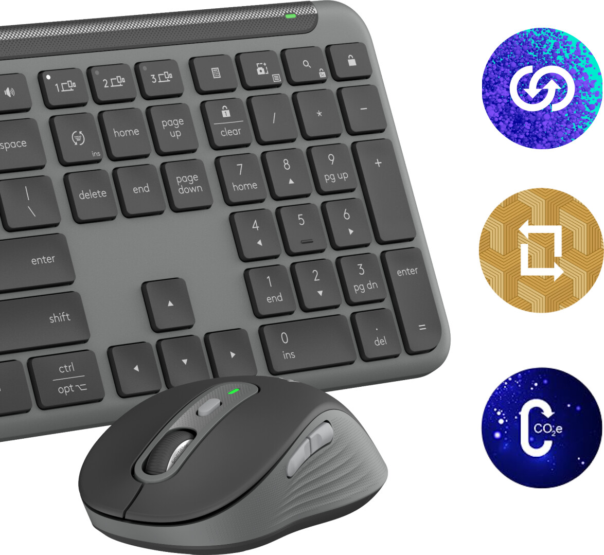 Logitech - Signature Slim Wireless Keyboard And Mouse Combo Mk950 Graphite