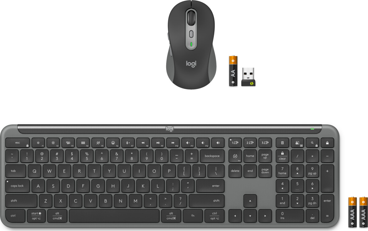 Logitech - Signature Slim Wireless Keyboard And Mouse Combo Mk950 Graphite