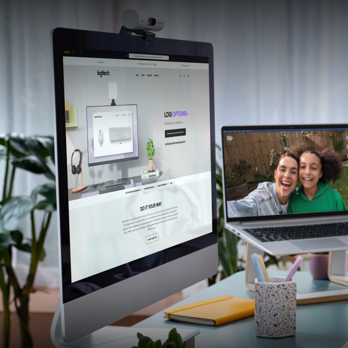 Logitech - Signature Slim Wireless Keyboard And Mouse Combo Mk950 Off-White