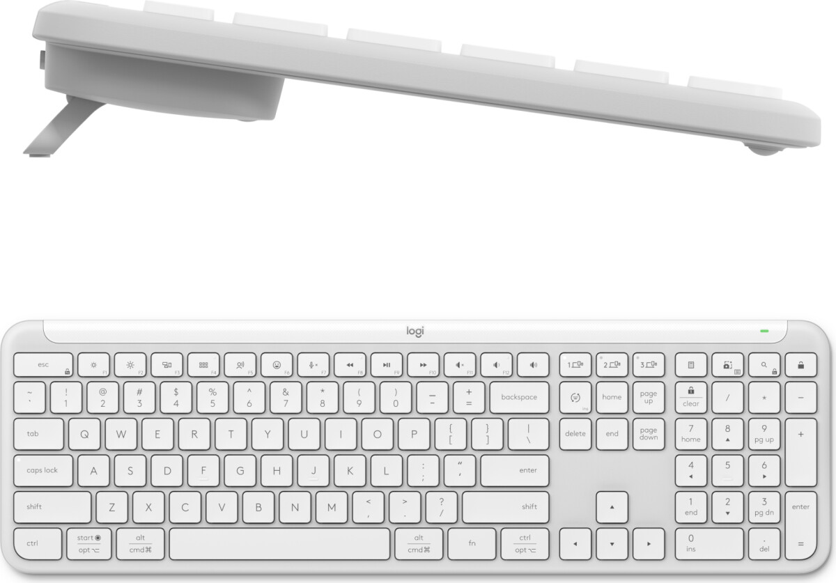 Logitech - Signature Slim Wireless Keyboard And Mouse Combo Mk950 Off-White
