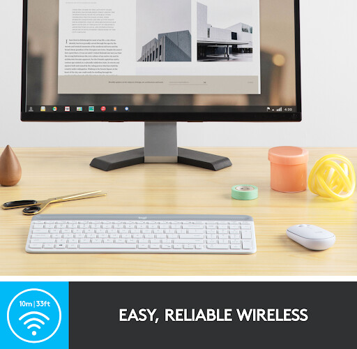 Logitech Mk470 - Trådløs Mus Og Tastatur - Hvid