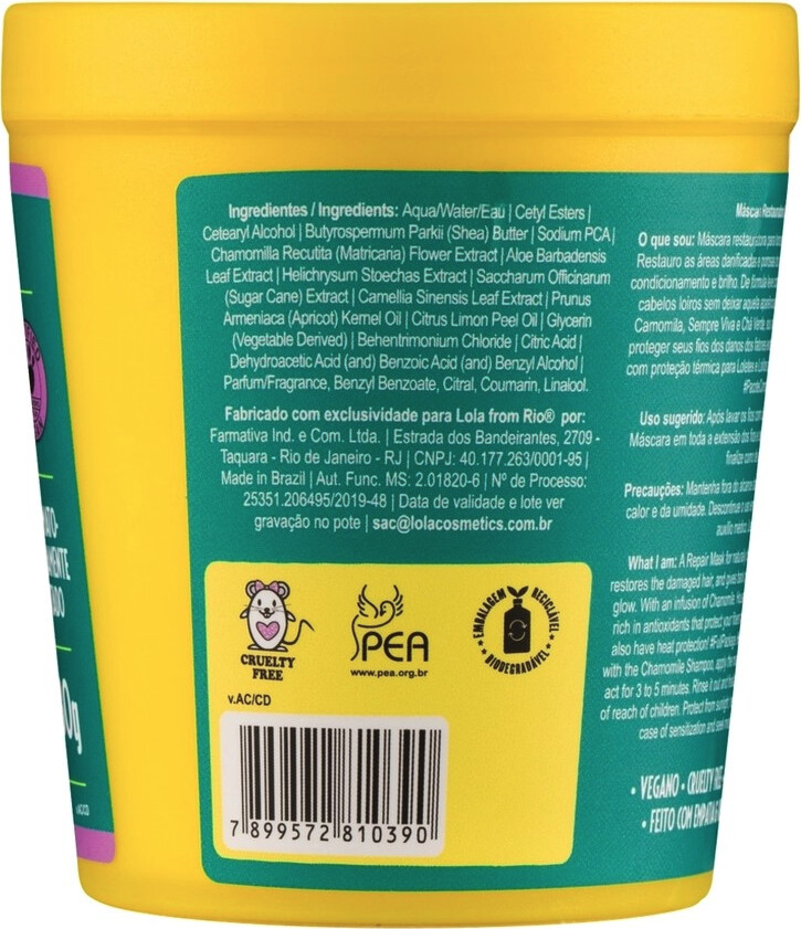 Lola From Rio - Camomila Repair Blonde Mask 230G