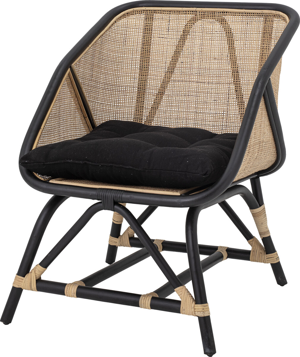 Bloomingville - Loue Loungestol - Sort - Rattan Flet