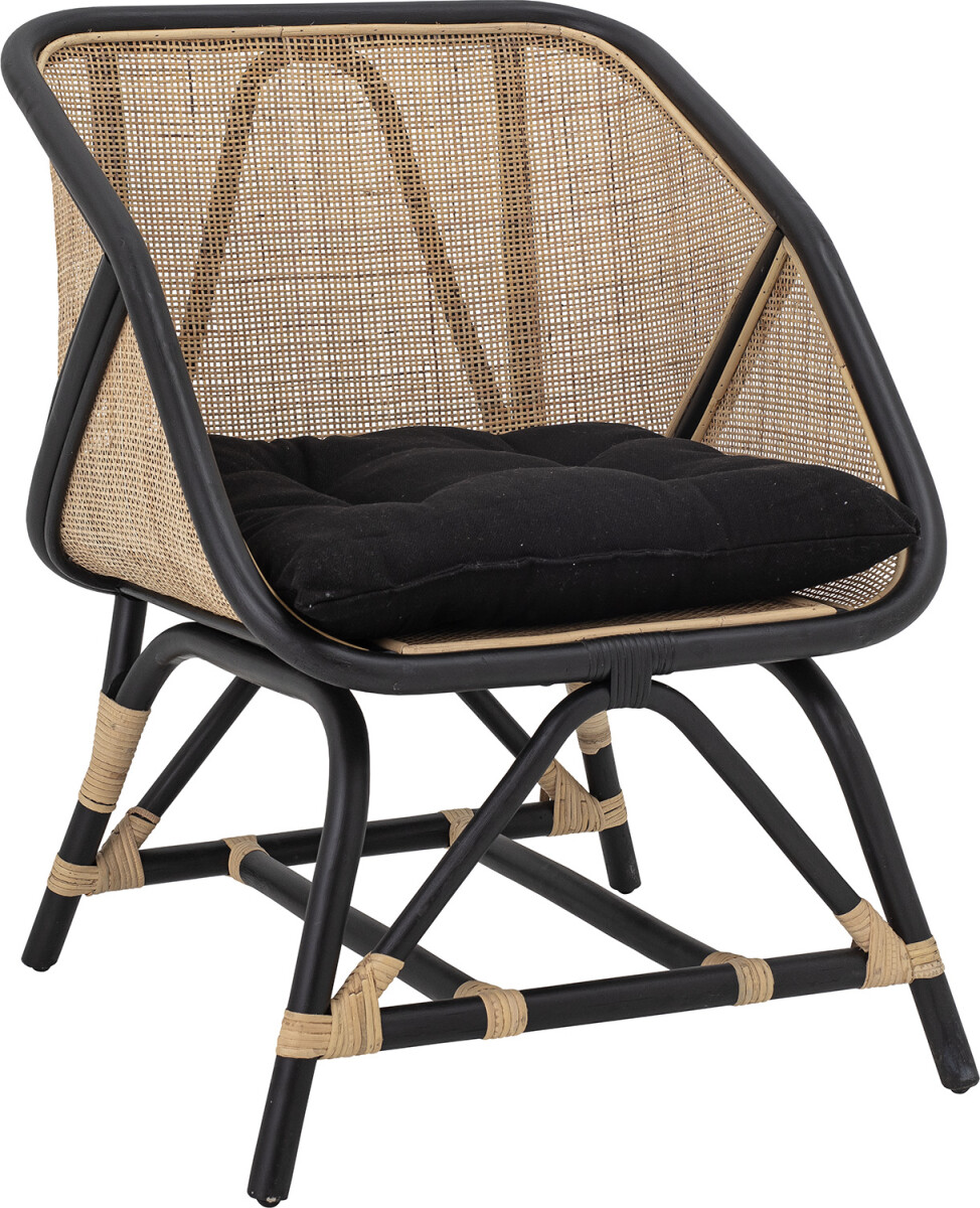 Bloomingville - Loue Loungestol - Sort - Rattan Flet