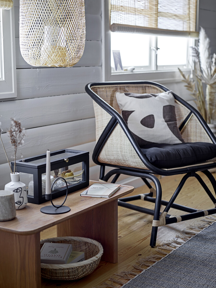 Bloomingville - Loue Loungestol - Sort - Rattan Flet