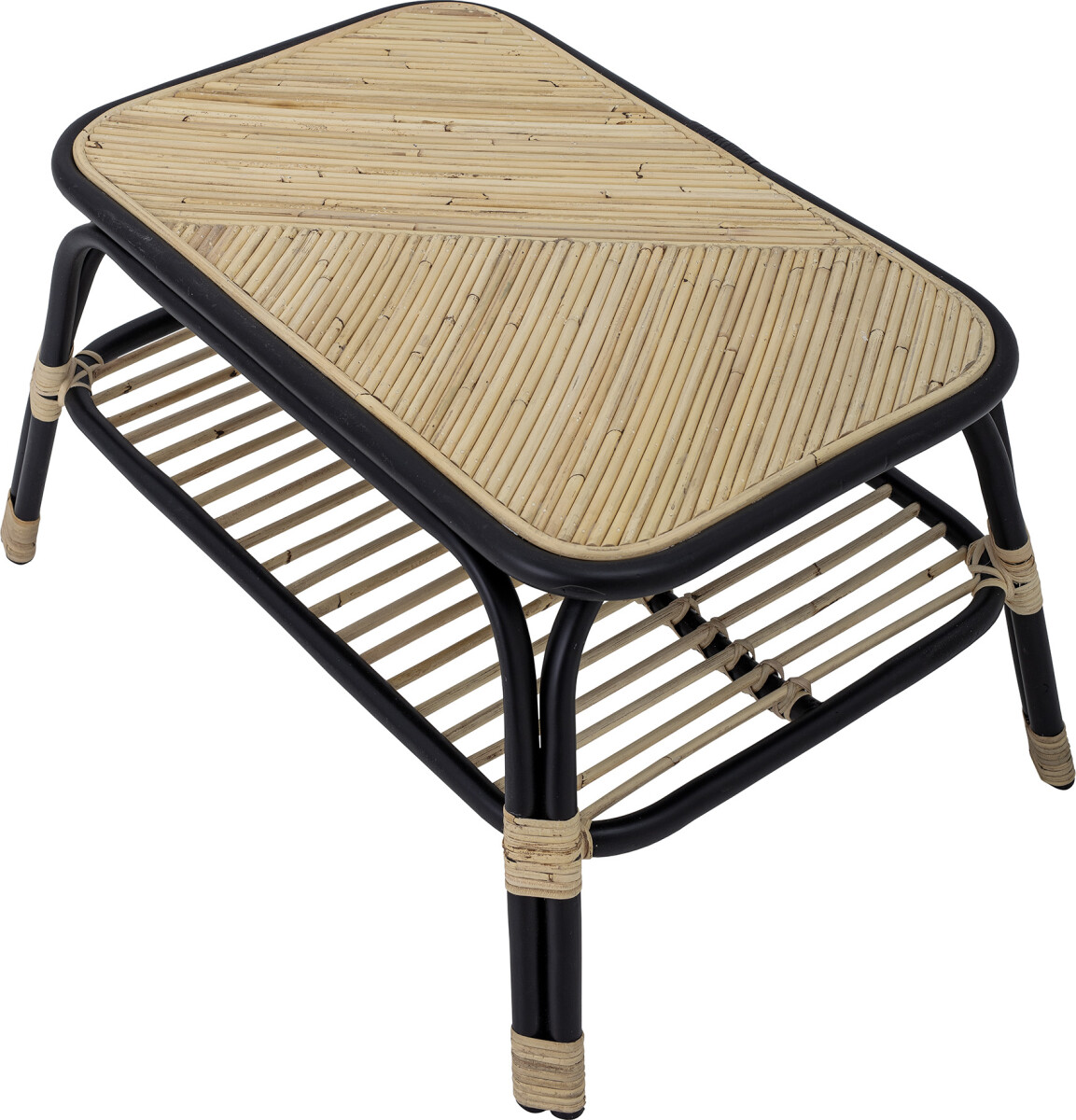 Bloomingville - Loue Sofabord - Sort - Rattan Flet