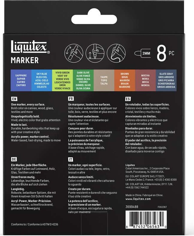 Liquitex - Landscape Marker Set - 2 Mm - 8 Stk