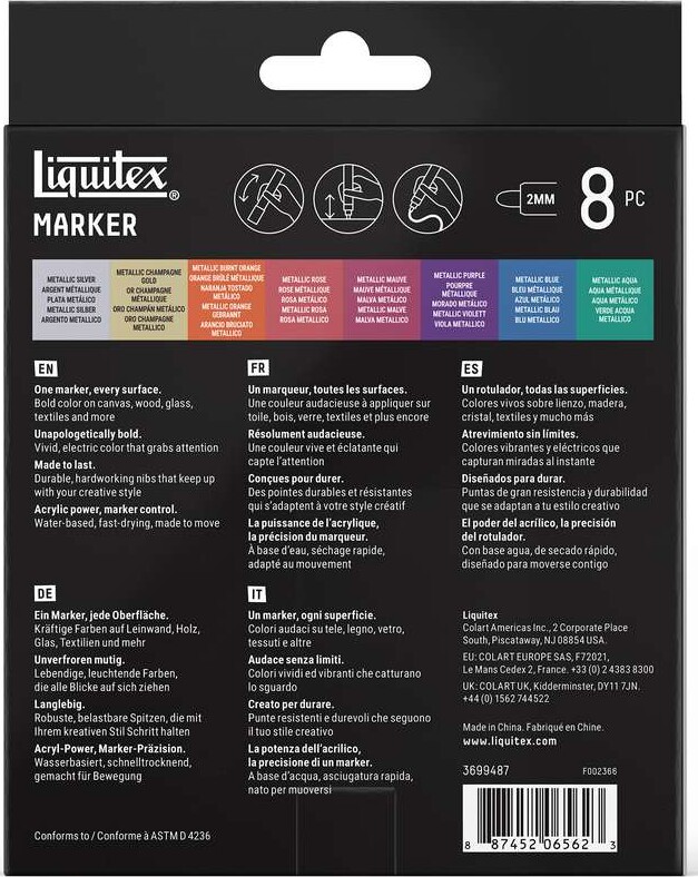 Liquitex - Metallic Marker Set - 2 Mm - 8 Stk