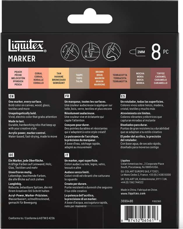 Liquitex - Portrait Marker Set - 2 Mm - 8 Stk