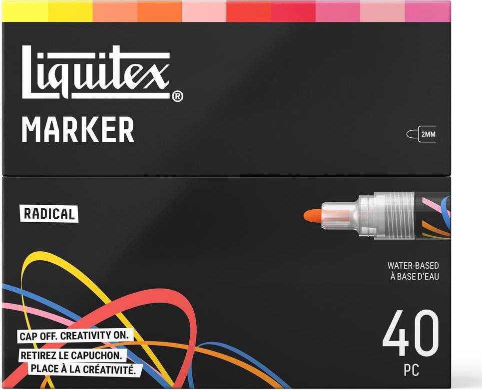 Liquitex - Marker Radical - 2 Mm - 40 Akryl Tusser - Vandbaserede