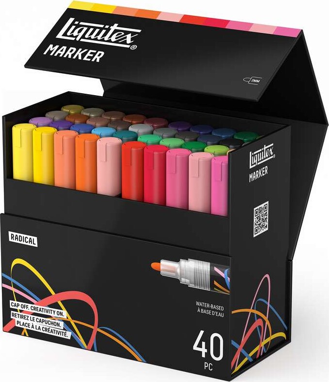 Liquitex - Marker Radical - 2 Mm - 40 Akryl Tusser - Vandbaserede