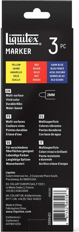 Liquitex - Primary Marker Set - Yellow Red Blue - 2 Mm - 3 Stk
