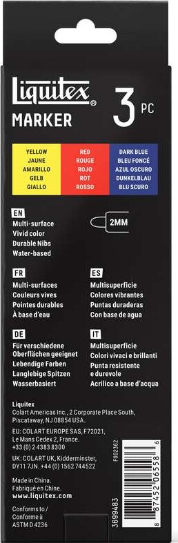 Liquitex - Primary Marker Set - Yellow Red Blue - 2 Mm - 3 Stk