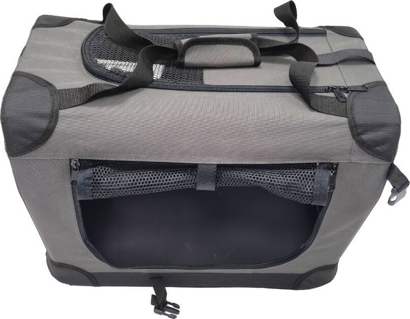 Transporttaske Til Dyr - Foldbar - 81 X 58 Cm - Grå - Ls Petproducts