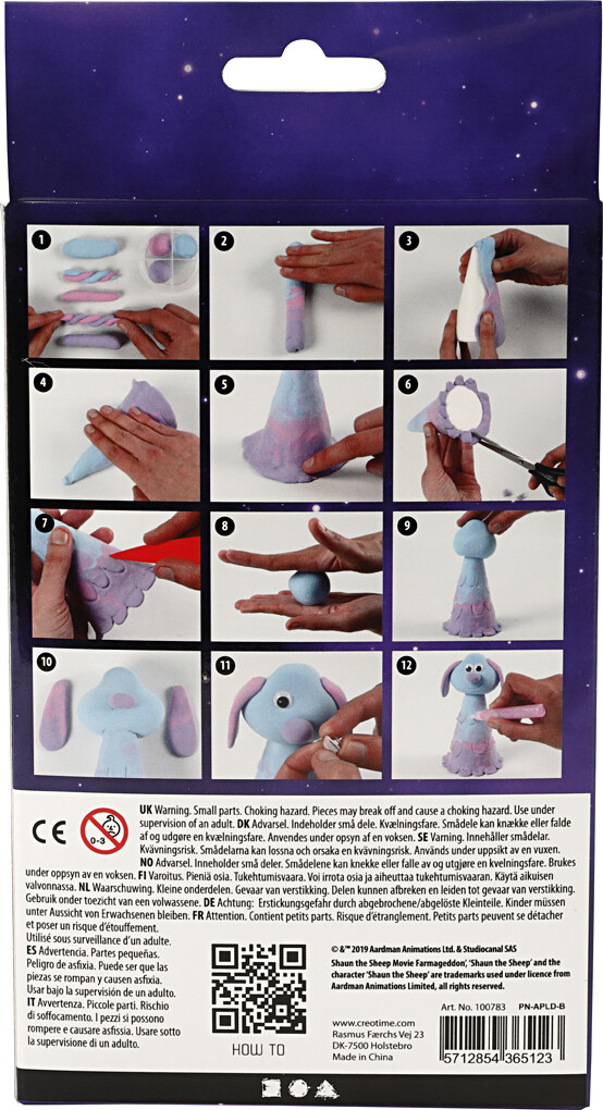 Silk Clay - Diy Kit - Lu-La - F For Får - Lyseblå Pink Og Lilla