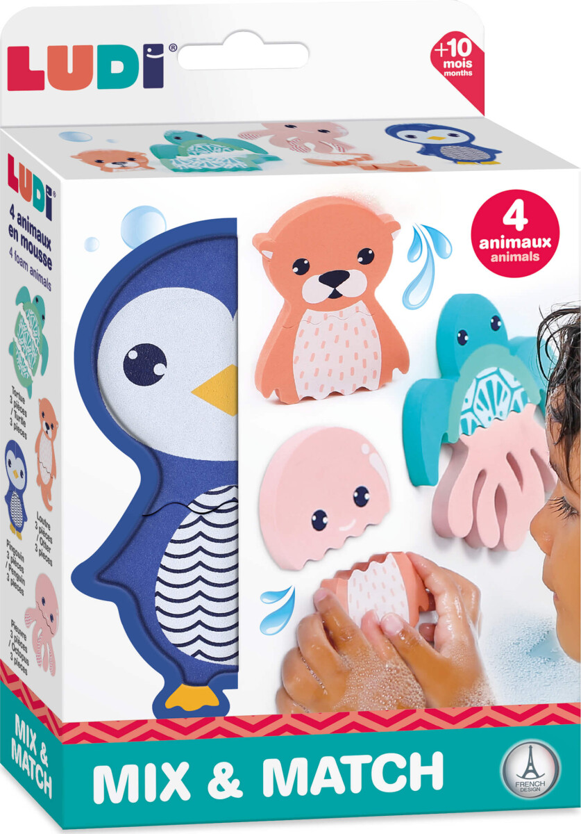 Ludi - Badelegetøj - Mix Match Skumdyr - 4 Dyr