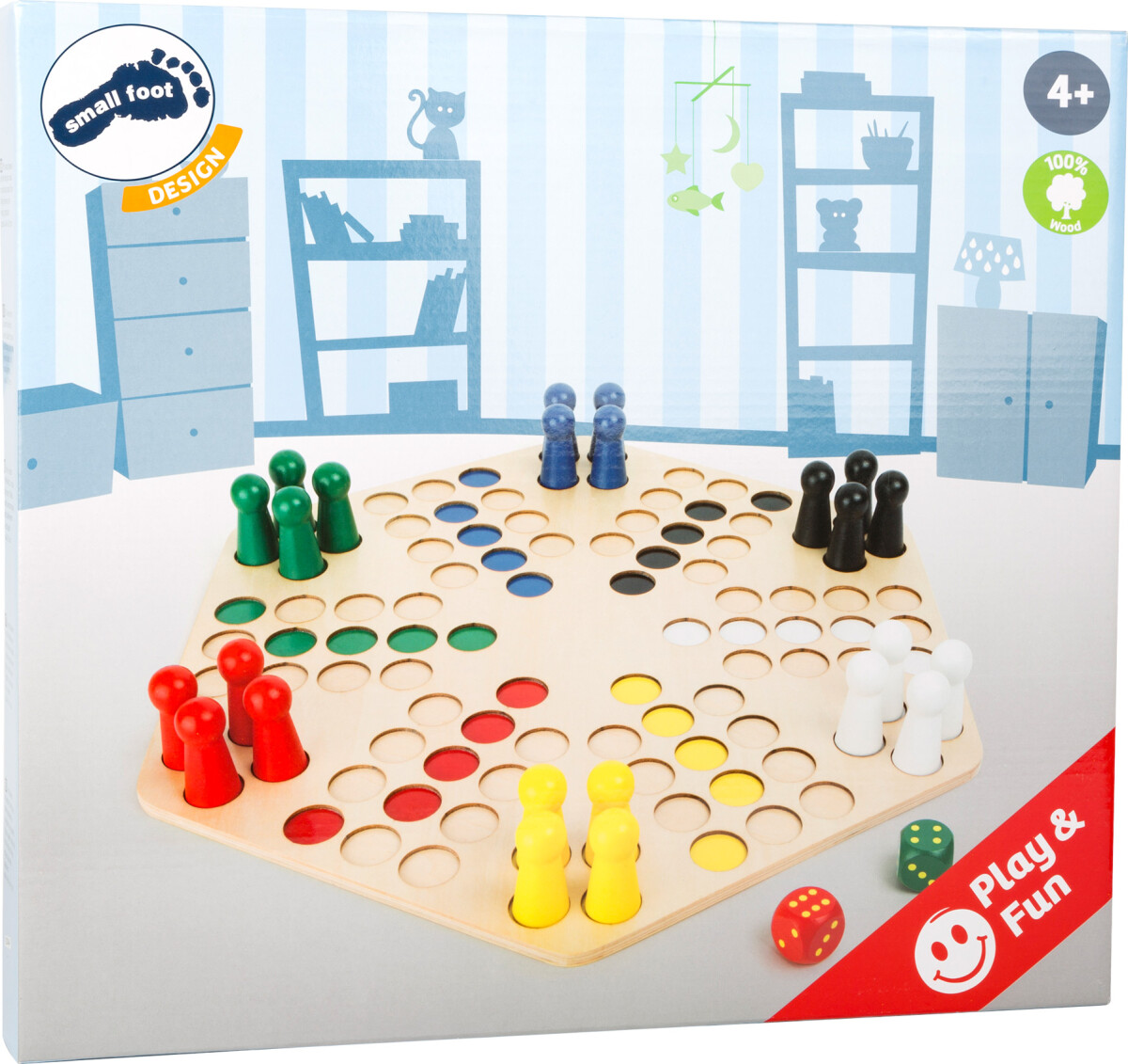 Small Foot - Ludo Spil I Træ - 6 Personer