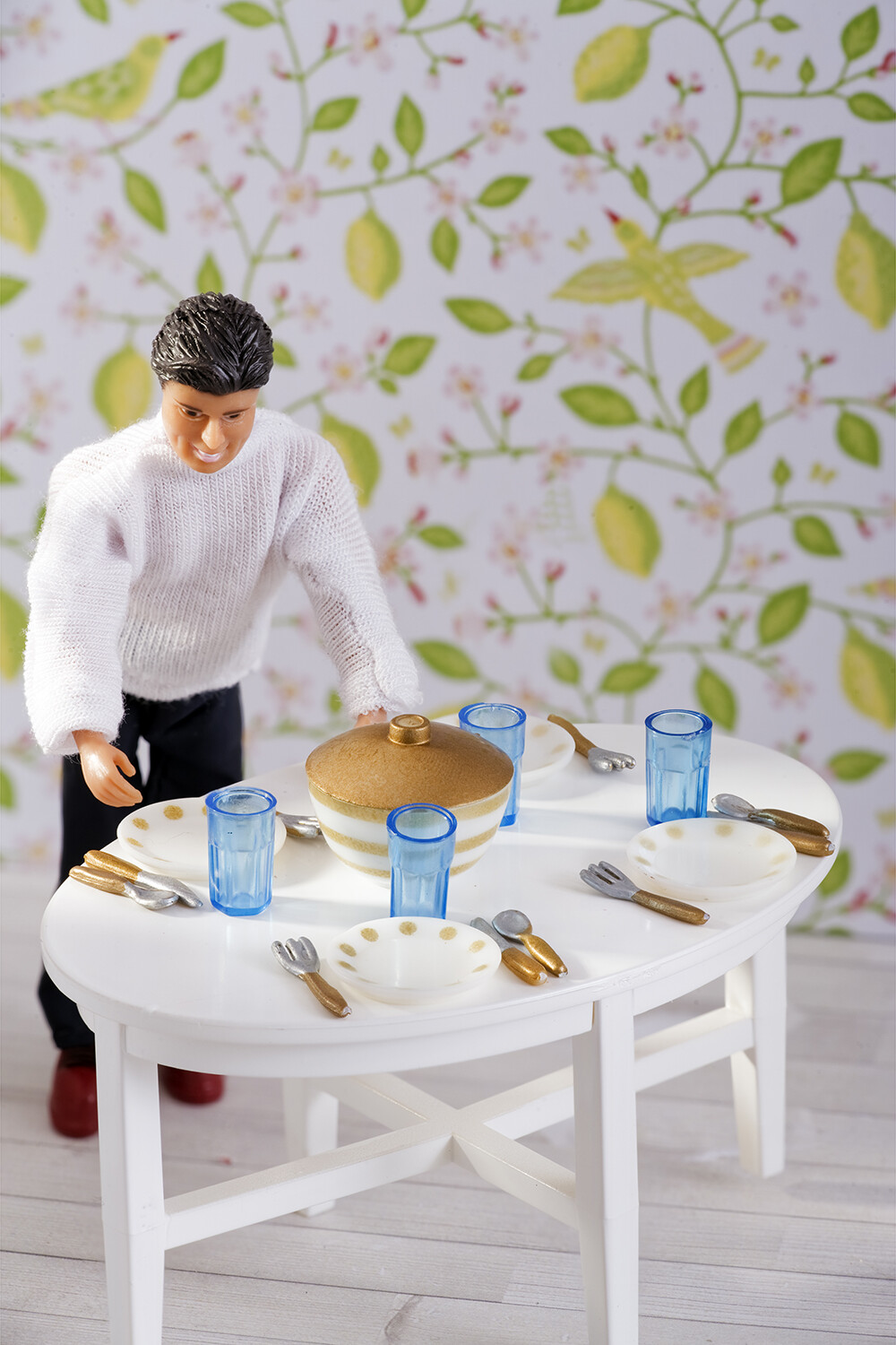 Lundby - Dukke Spisesæt Til 4 Personer - 18252