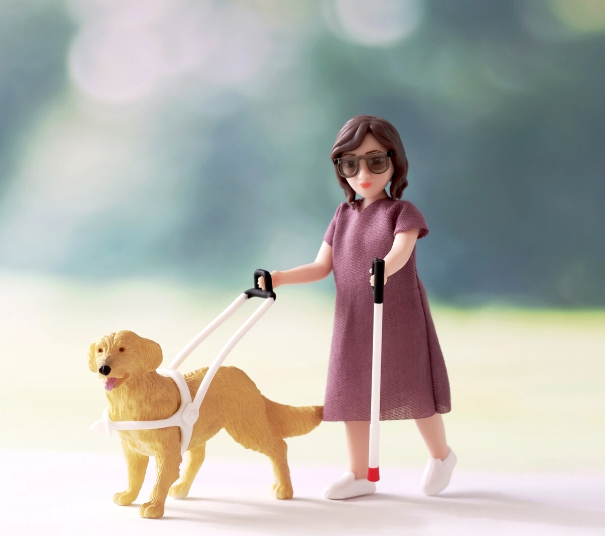 Lundby - Dukke Med Blindstok Og Hund