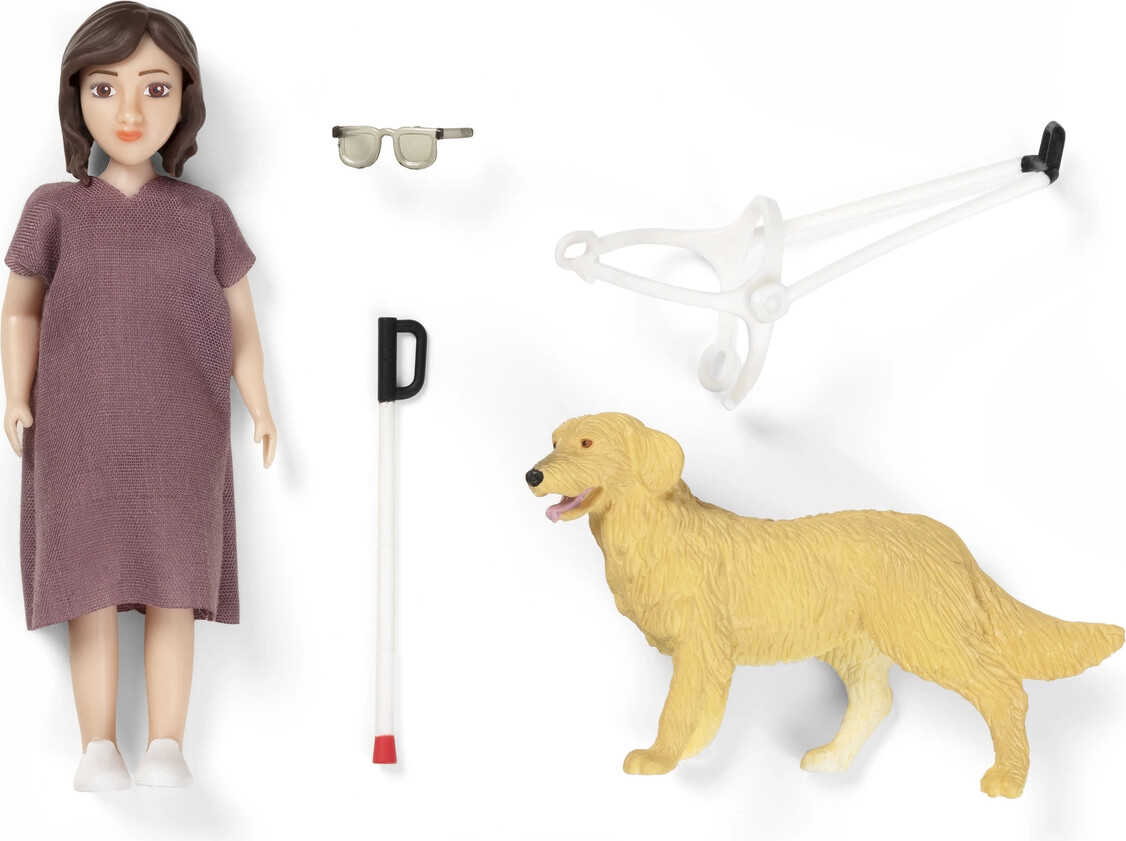Lundby - Dukke Med Blindstok Og Hund
