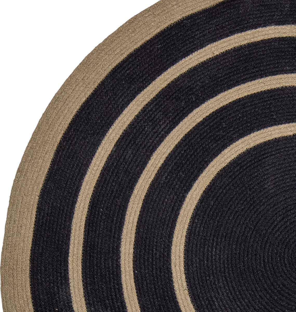 Bloomingville - Lune Tæppe - Sort - Søgræs - Rundt - Ø 120 Cm