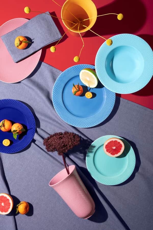 Lyngby Porcelæn - Rhombe Color Frokosttallerken 23 Cm - Mørkeblå