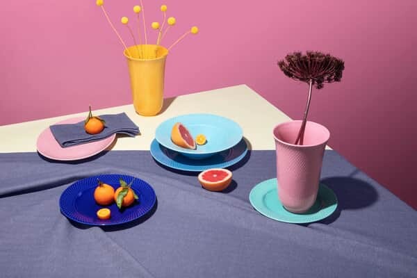 Lyngby Porcelæn - Rhombe Color Frokosttallerken 23 Cm - Mørkeblå