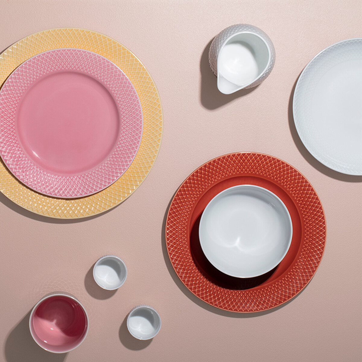 Lyngby Porcelæn - Rhombe Color Frokosttallerken 23 Cm - Terrakotta